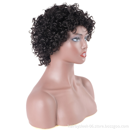 Rebecca Fashion Cheap Short Curly Wigs Bouncy Hair Natural Wave Brazilian Hair Hot Sell Best Human Hair Wig With Bangs